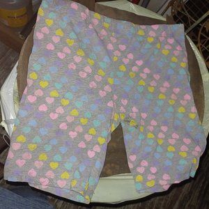 Girls heart pattern shorts